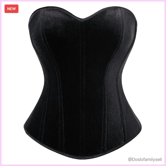 Vintage Velvet Corset Top Strapless Sweetheart Neckline Elegant Renaissance